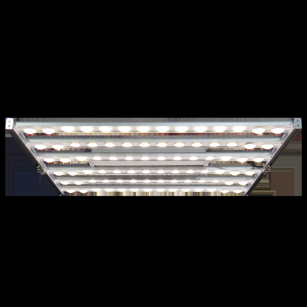 XineLam G80 480W 折叠式 LED 植物灯，多根灯条与可调光驱动，深色背景产品图